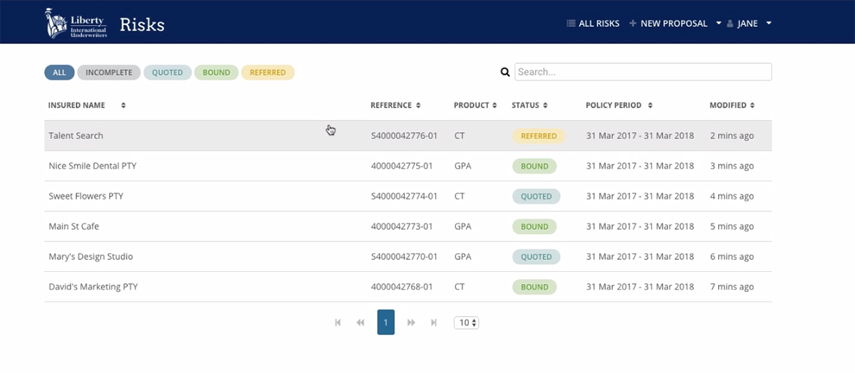the-main-page-of-the-underwriter-portal-delivered-for-australian-brokers-v11