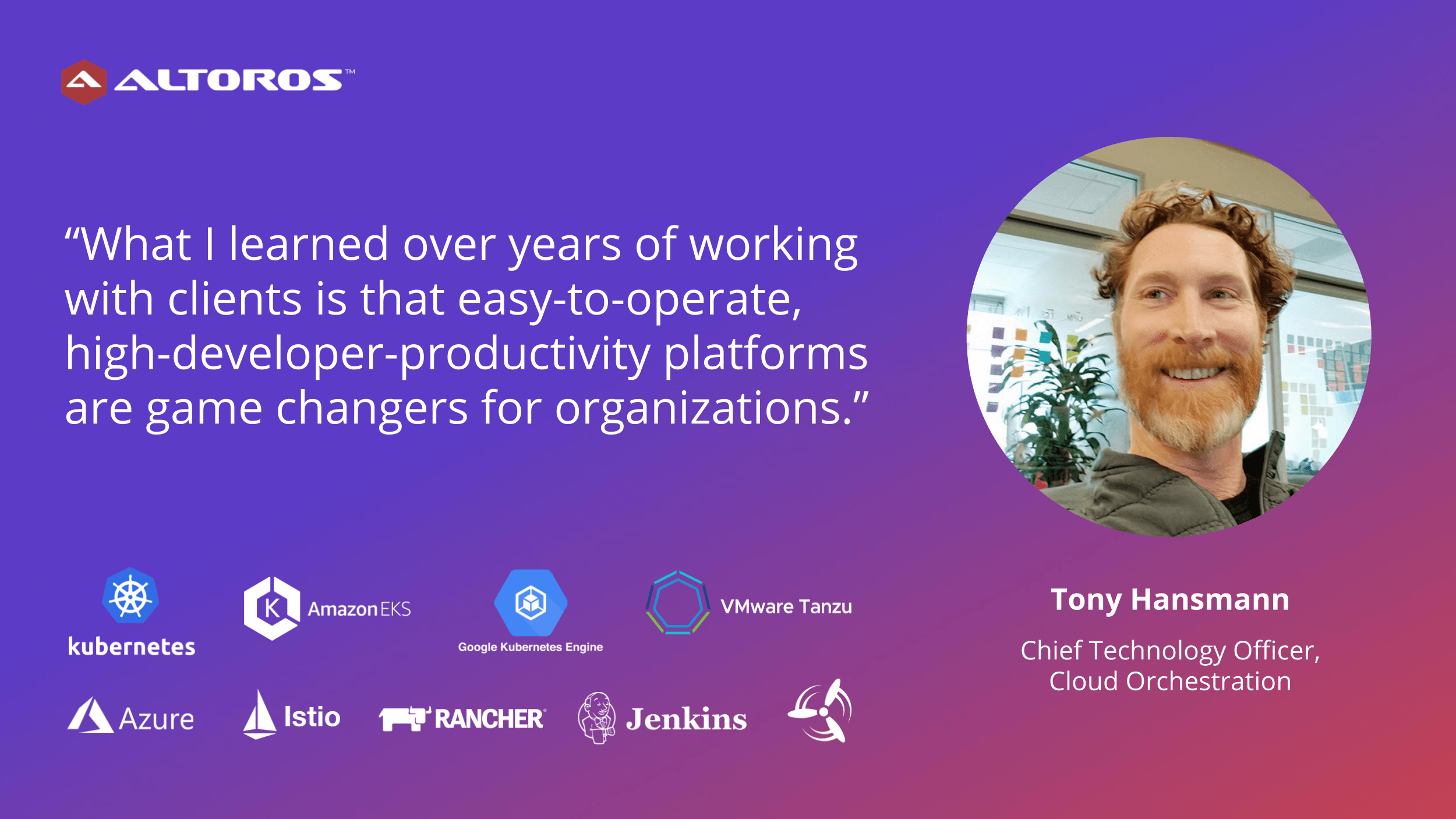 Altoros Appoints Tony Hansmann as New CTO of Cloud Orchestration